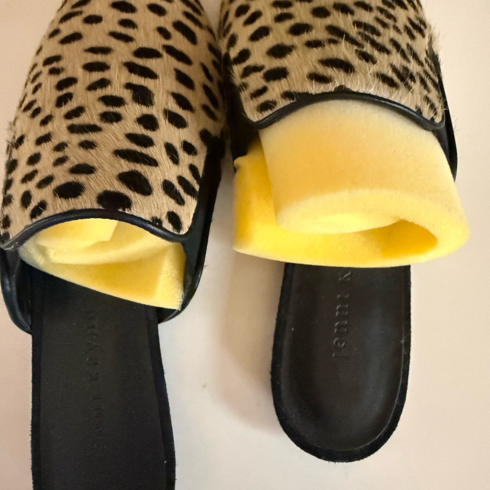 NWOB Jenni Kayne Black and Tan Leopard Print Mules - Picture 5 of 6